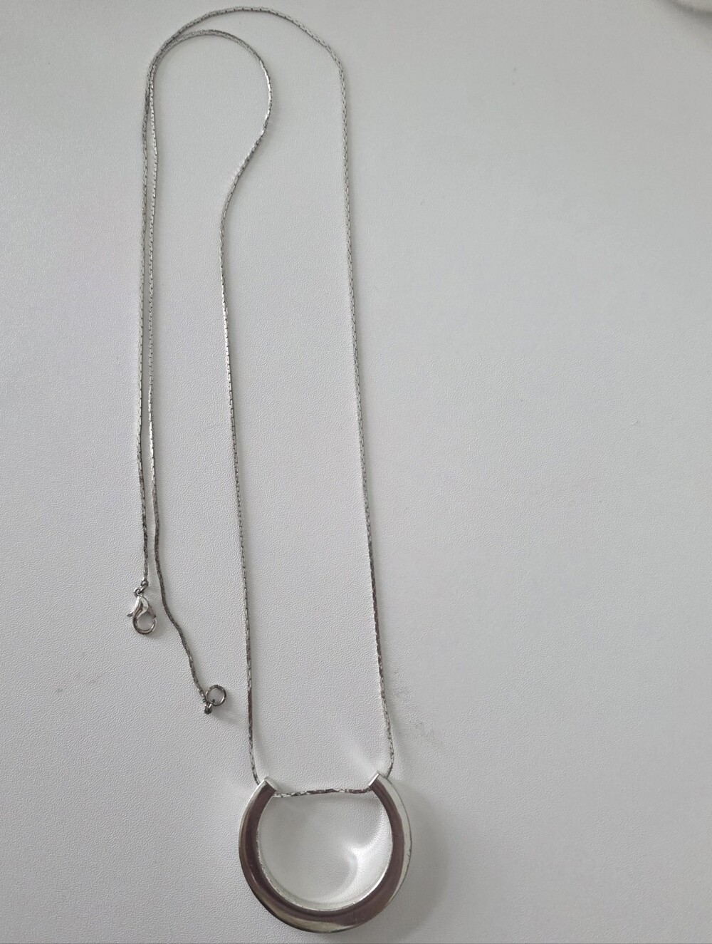 Silver-Tone Open Circle Pendant Necklace - Picture 4 of 5